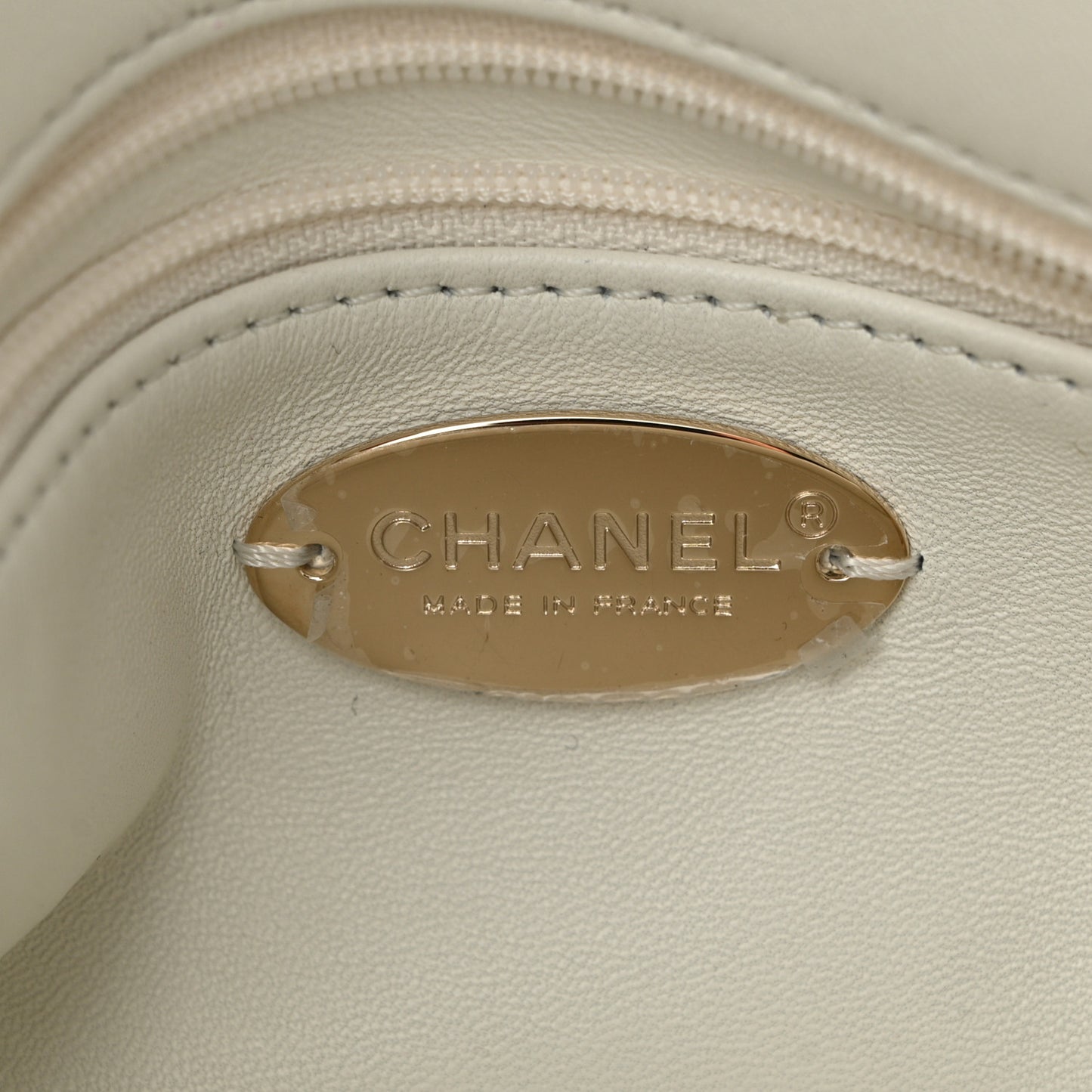 Shearling Lambskin Crystal Strass Flap White
