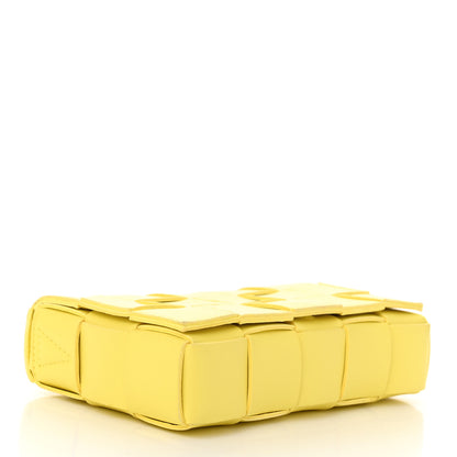 Bottega Veneta Lambskin Maxi Intrecciato Small Cassette Crossbody Bag Lemonade 4 of 10