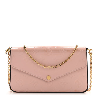 Louis Vuitton Vernis Felicie Chain Wallet Rose Ballerine 1 of 16
