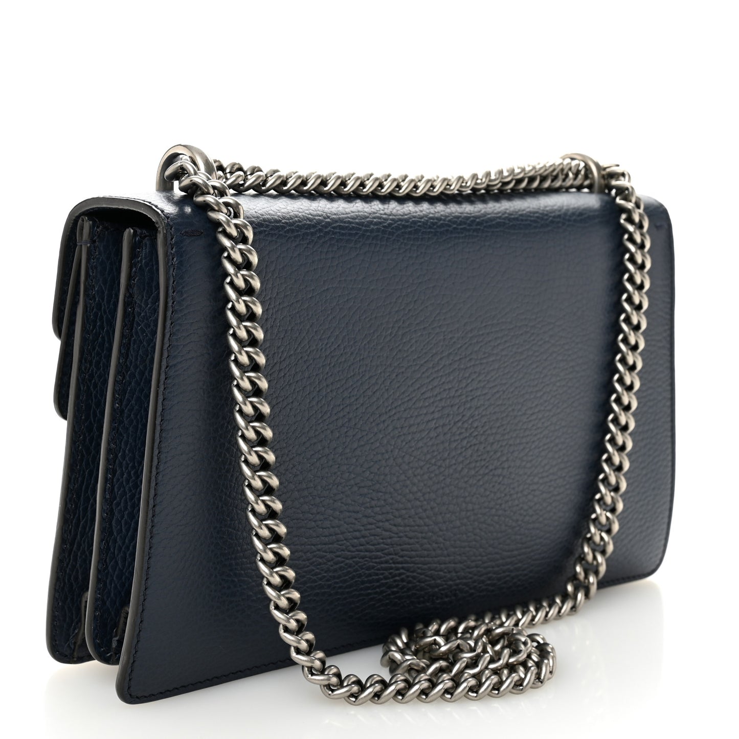 Pebbled Calfskin Small Dionysus Shoulder Bag Blue Agata