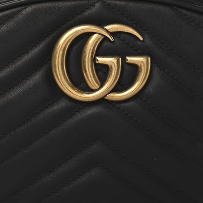 Gucci Calfskin Matelasse GG Marmont Belt Bag 85 34 Black 7 of 9