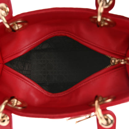 Christian Dior Lambskin Cannage Medium Lady Dior Red 5 of 12