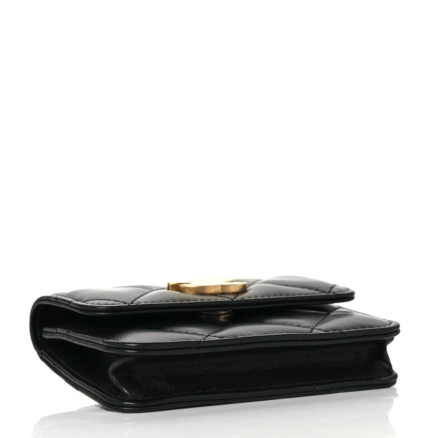 Chanel Lambskin Enamel Quilted Pending CC Flap Belt Bag Black 4 of 11