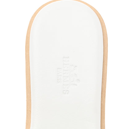 Hermes Calfskin Cork Eze 30 Sandals 38 White 6 of 8