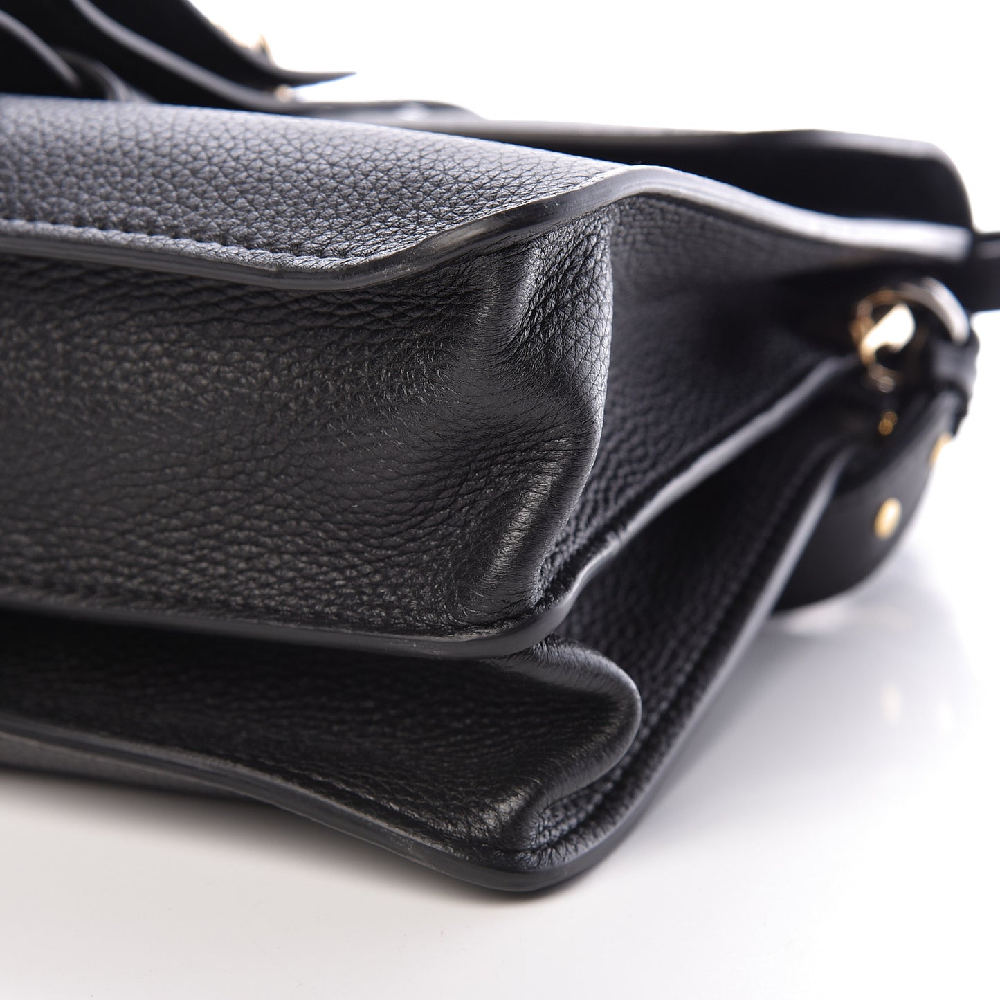 Grained Calfskin Medium Aby Day Shoulder Bag Black
