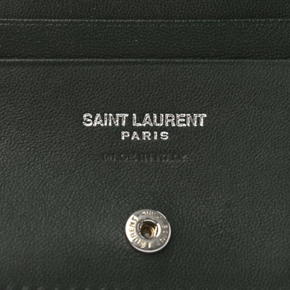 Saint Laurent Lambskin Y Quilted Monogram Loulou Flap Wallet Olive 6 of 11