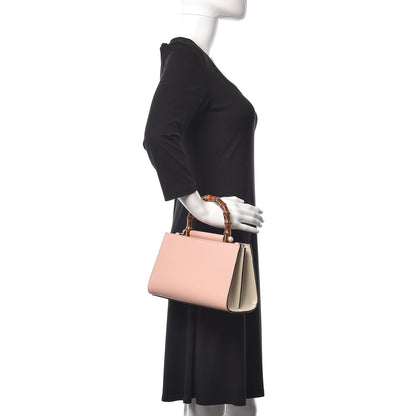 Gucci Nappa Bamboo Web Mini Nymphaea Top Handle Bag Perfect Pink Mystic White 2 of 15