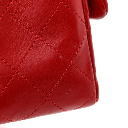 Chanel Lambskin Quilted Mini Rectangular Flap Red 13 of 15