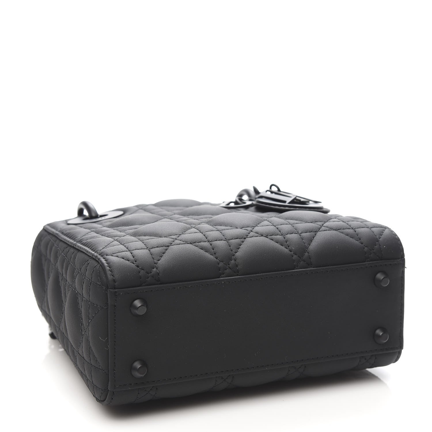 Christian Dior Ultra Matte Calfskin Cannage Mini Lady Dior Black 4 of 12