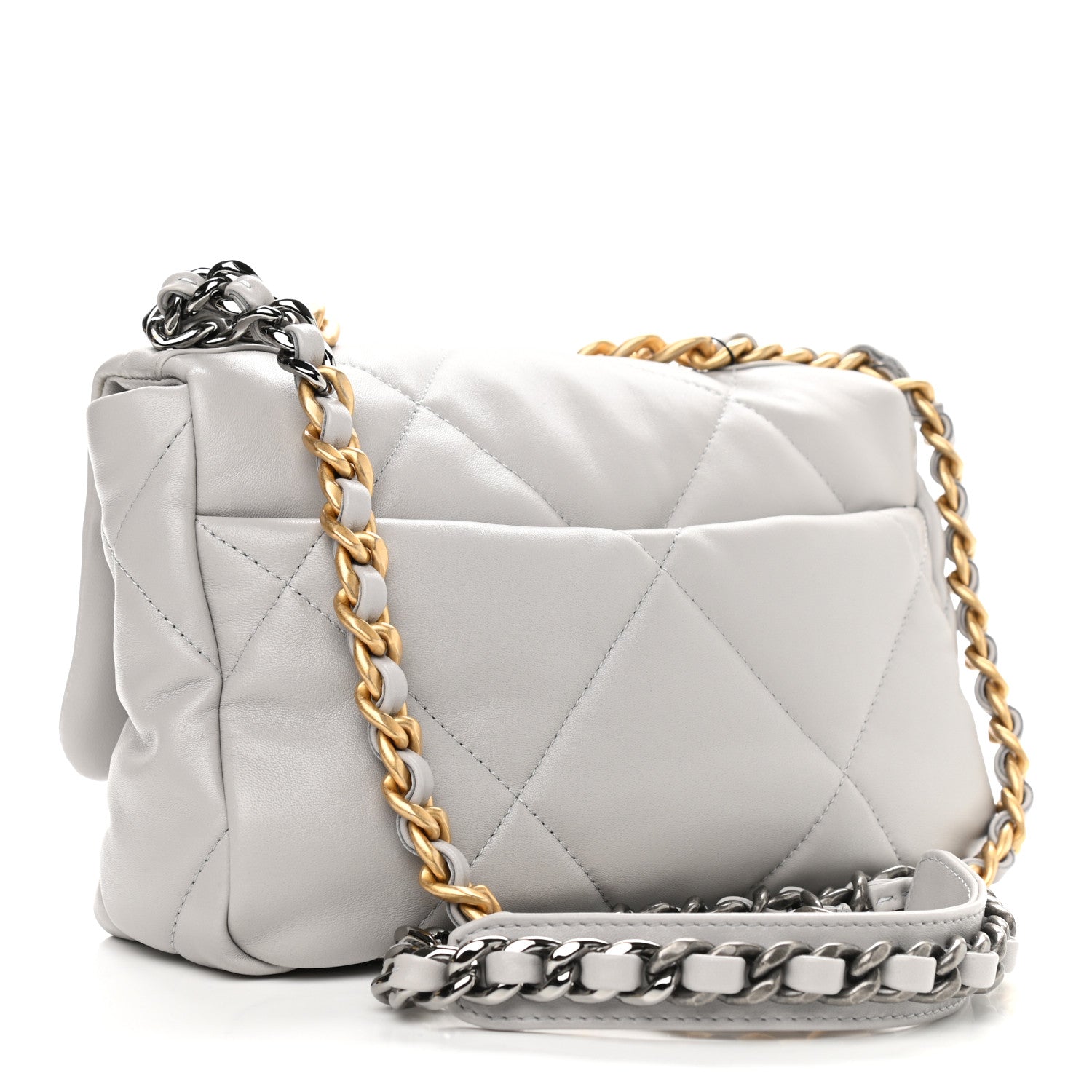 Chanel Lambskin Quilted Medium Chanel 19 Flap Grey 3 of 9