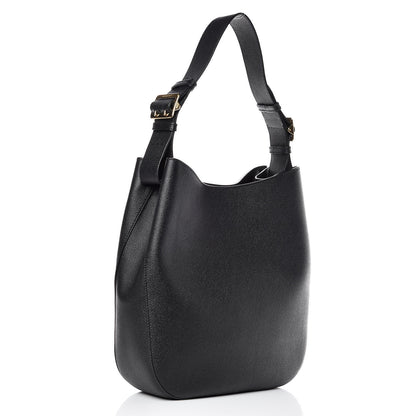 Burberry Grainy Calfskin Small Elmstone Hobo Black 3 of 10
