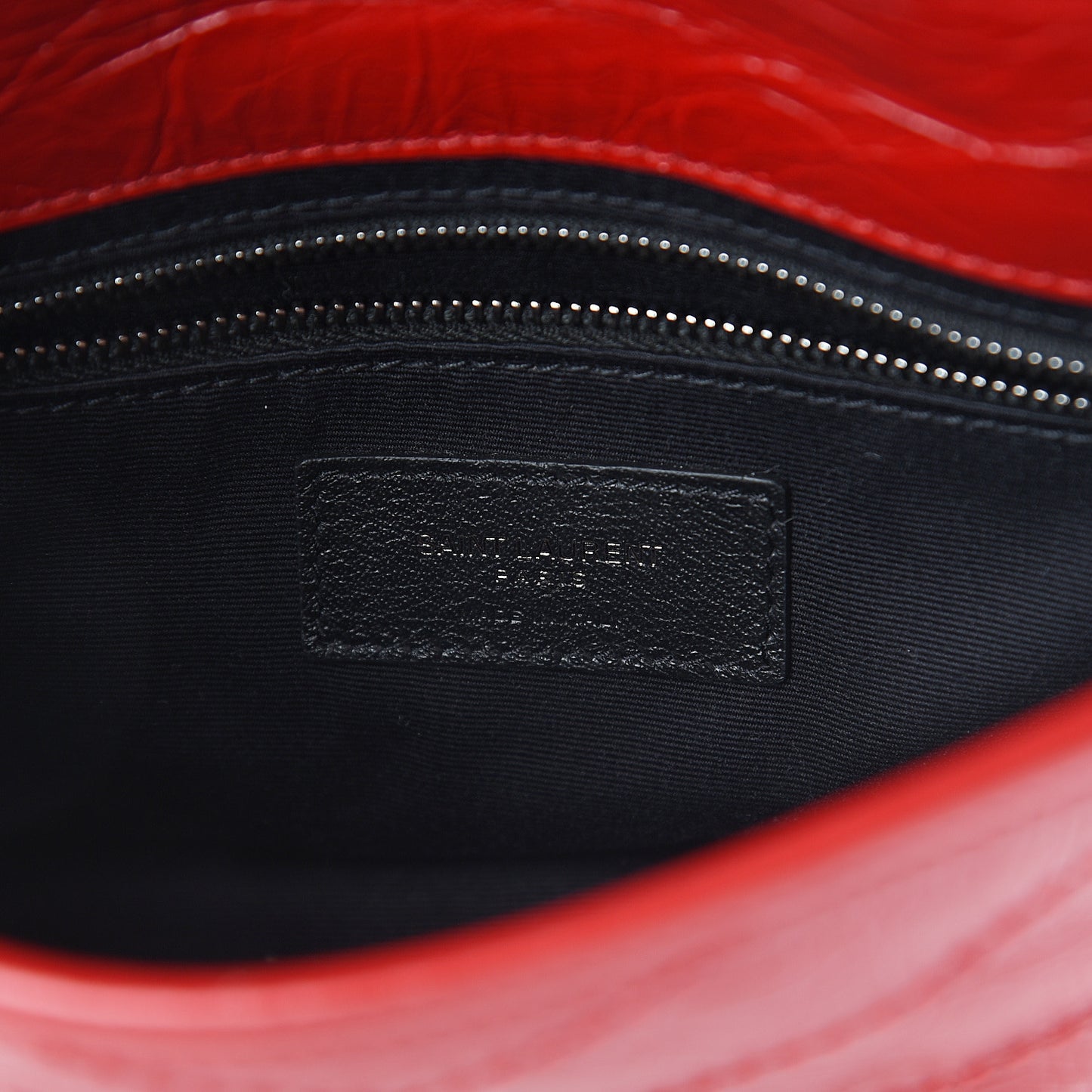 Crinkled Calfskin Matelasse Monogram Niki Chain Wallet Red