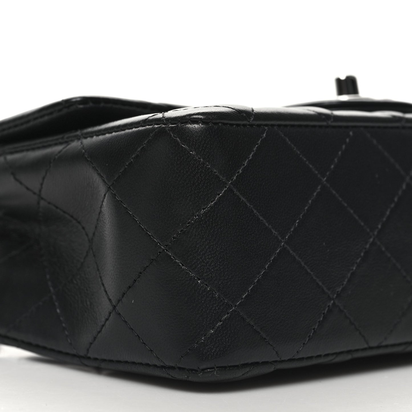 Lambskin Quilted Mini Rectangular Flap Black