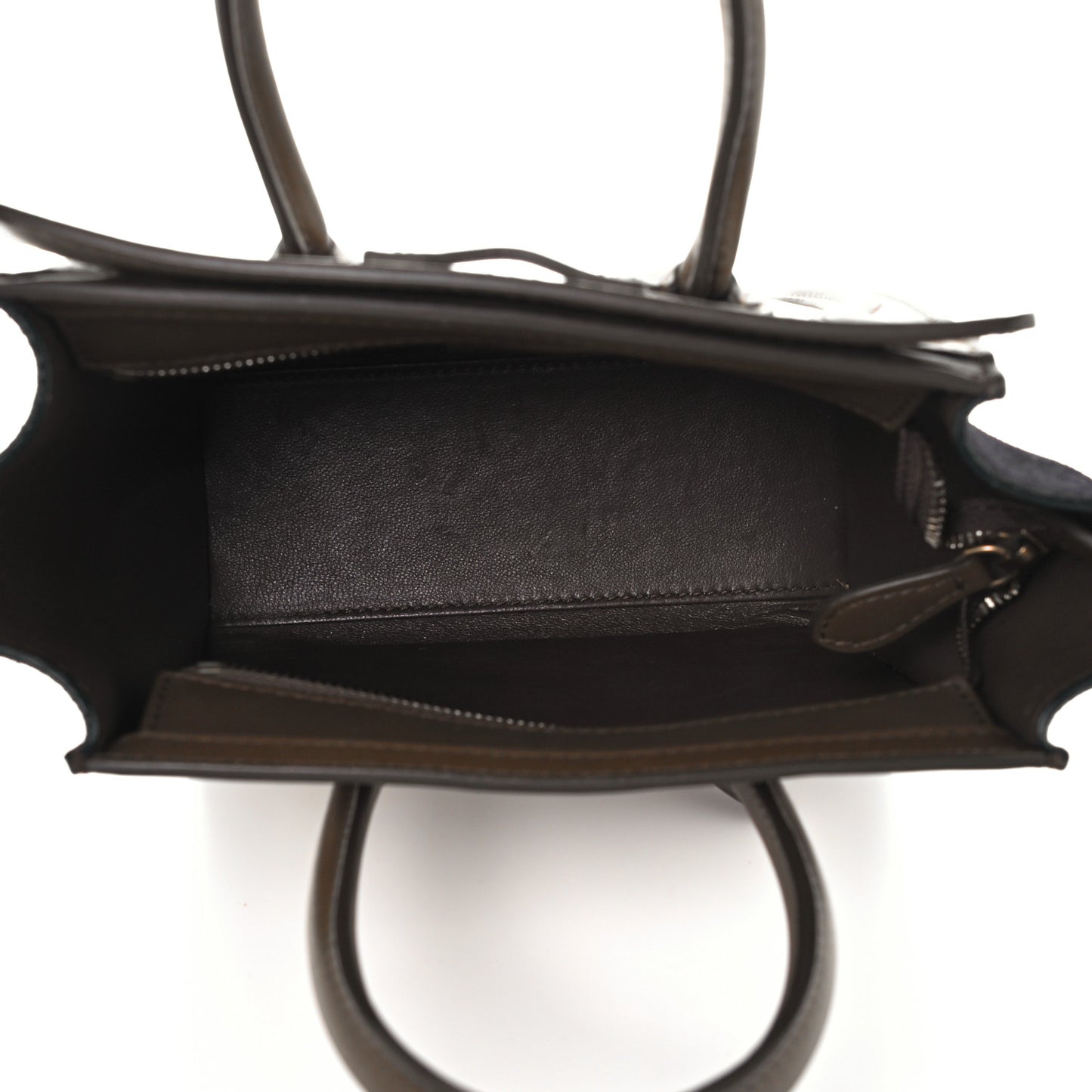 Calfskin Suede Nano Tri-Color Luggage Cream