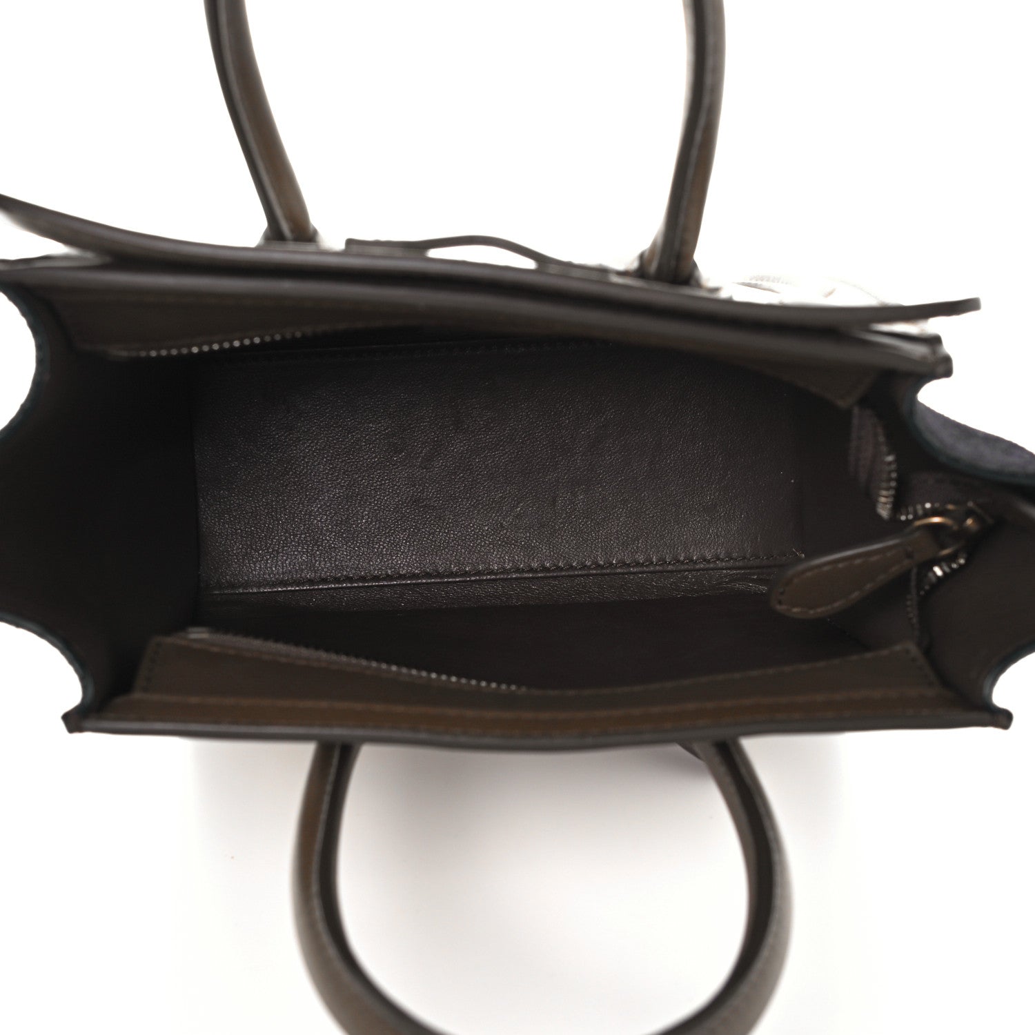 Celine Calfskin Suede Nano Tri-Color Luggage Cream 5 of 10