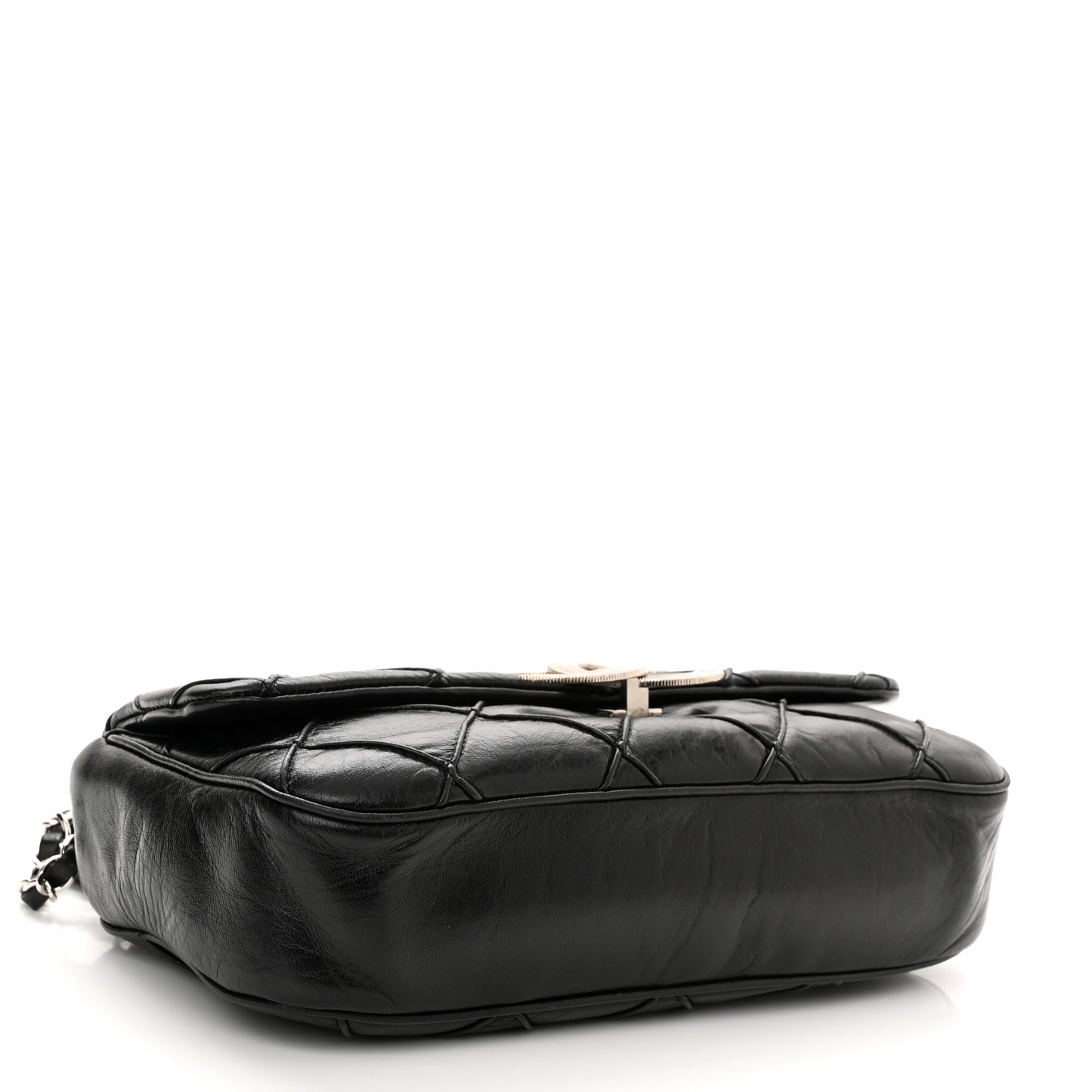 Lambskin Quilted Giant CC Flap Shoulder Bag Black