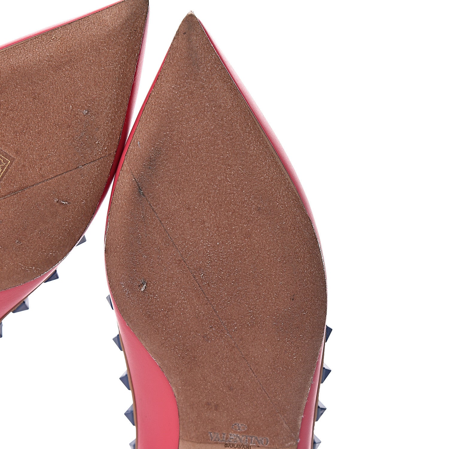 Valentino Garavani Nappa Rockstud Cage Ballerina Flats 38 Deep Fuxia 11 of 14