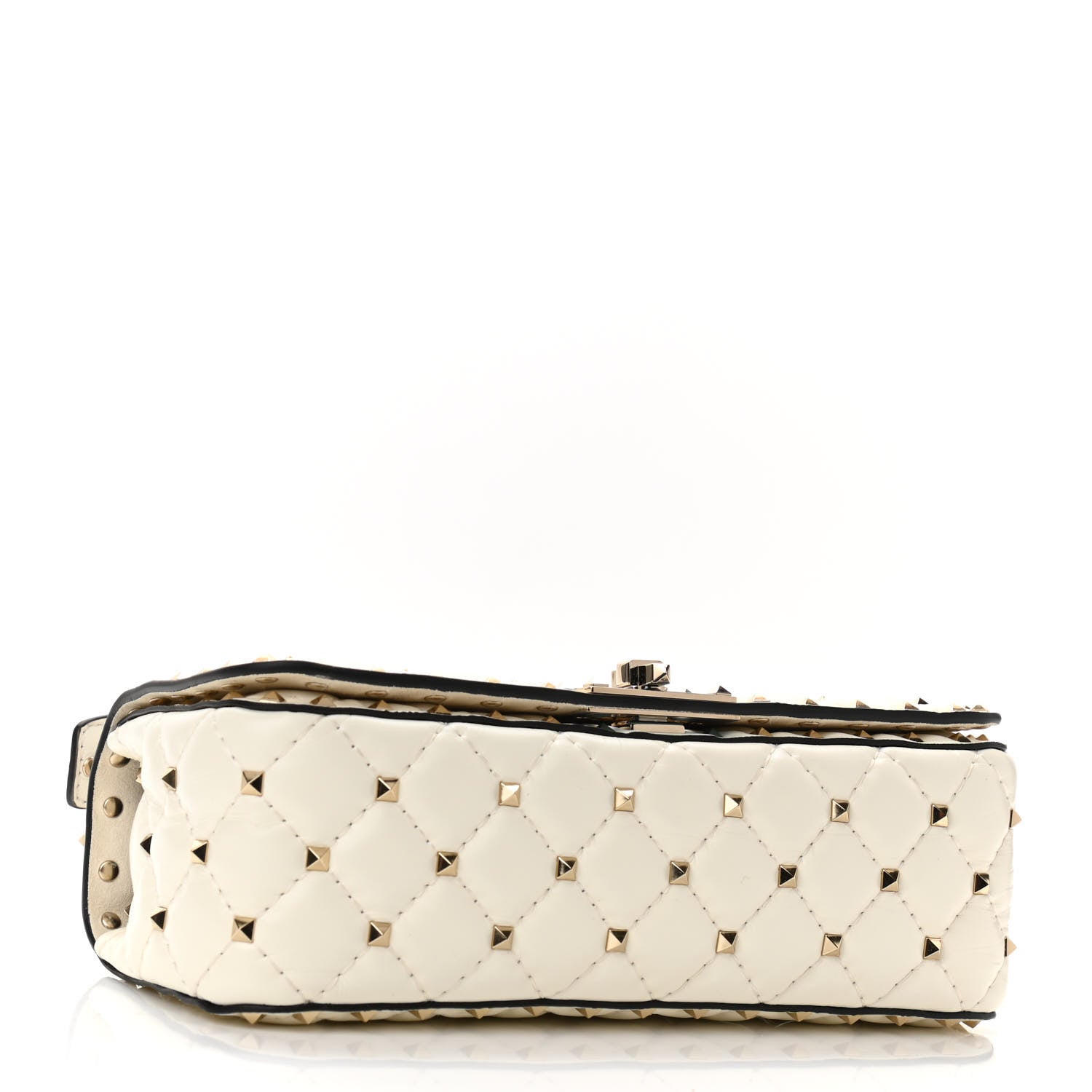 Valentino Garavani Calfskin Rockstud Spike Convertible Shoulder Bag Ivory 4 of 11