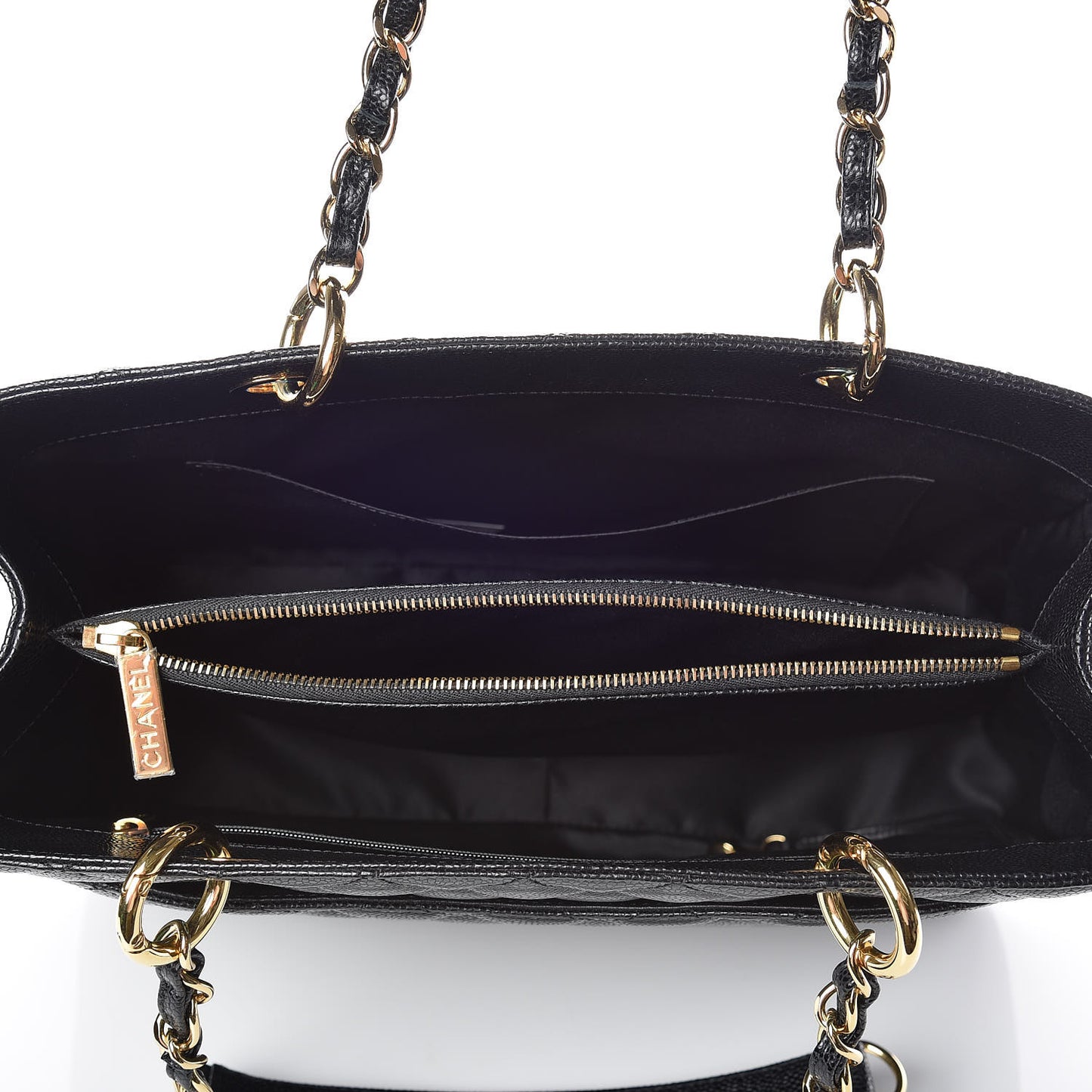 Caviar Quilted Grand Shopping Tote GST Black
