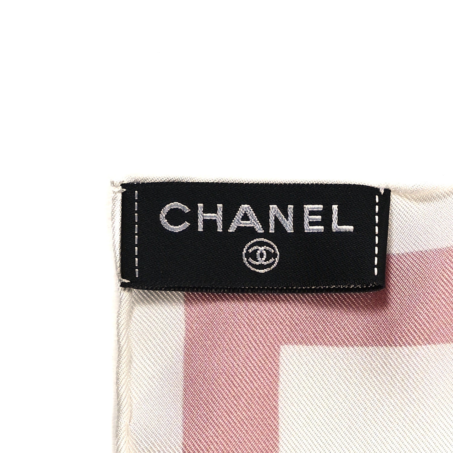 Chanel Silk CC Square Square Ecru Light Pink 3 of 3