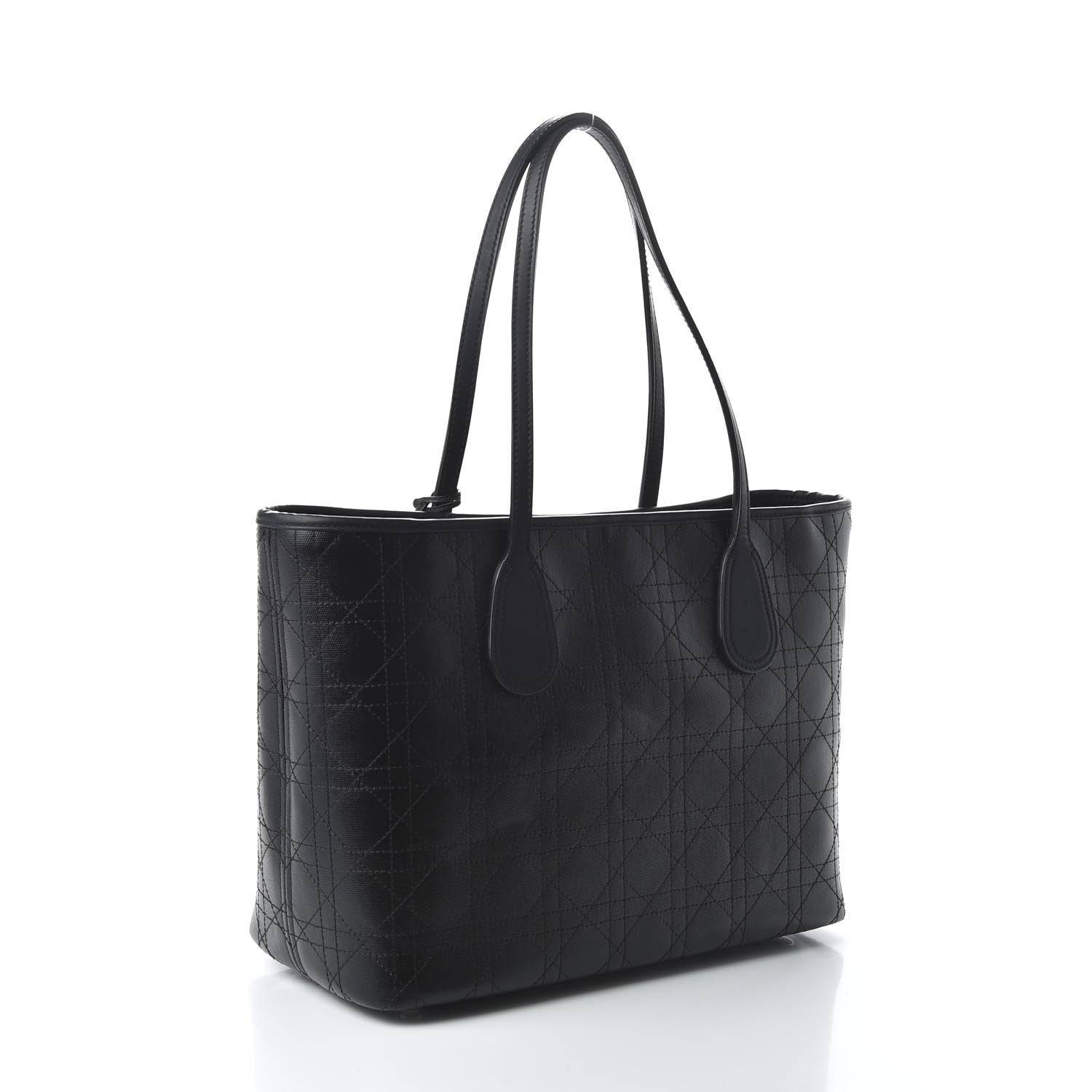 Christian Dior Coated Canvas Cannage Black 3 of 11