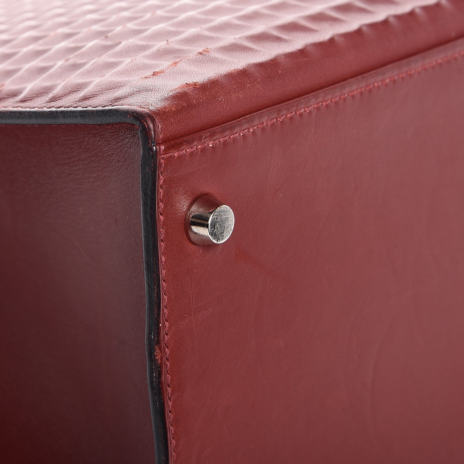 Hermes Barenia Sellier Waffle Kelly 35 Rouge H 34 of 34