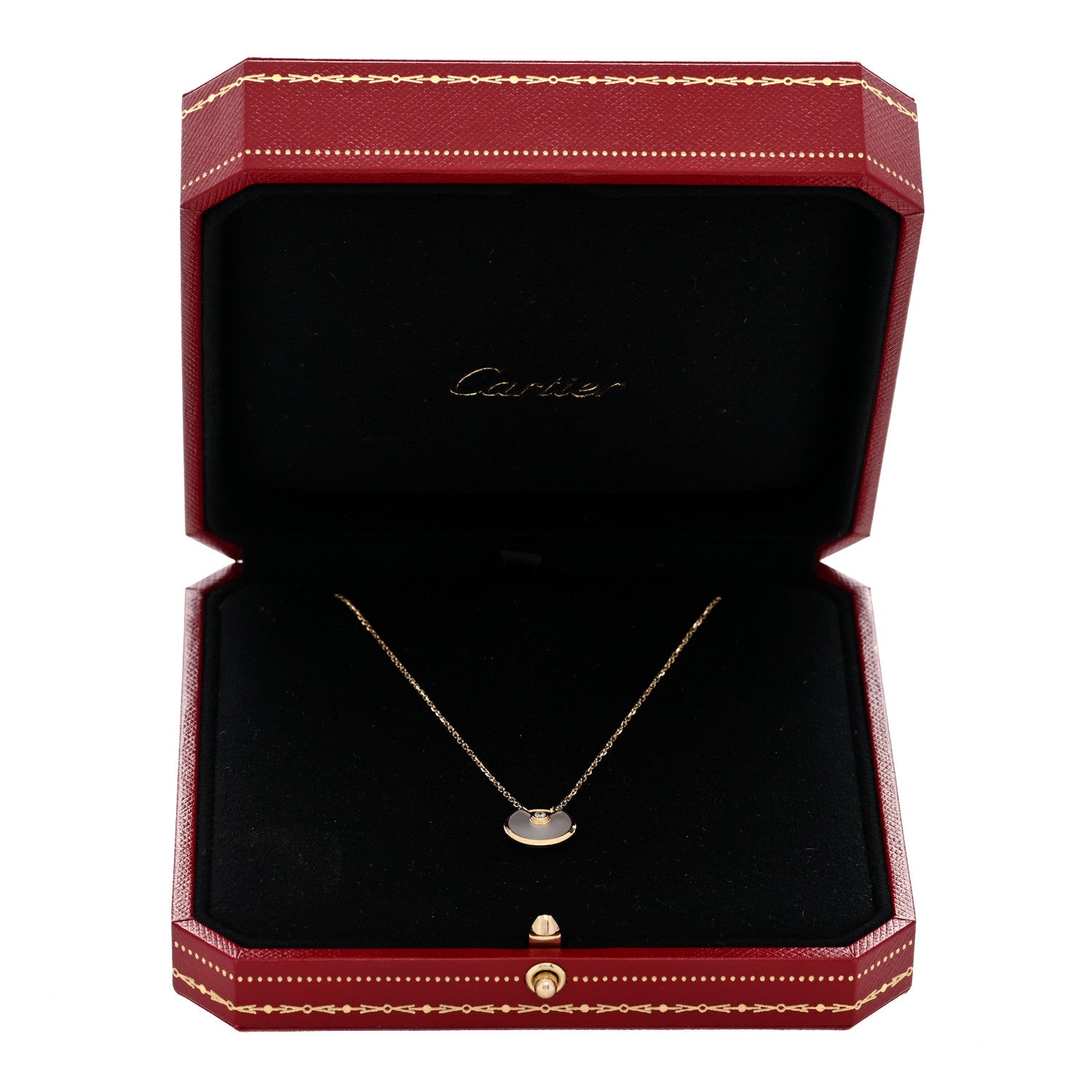 Cartier 18K Yellow Gold Diamond Mother of Pearl XS Amulette de Cartier Pendant Necklace 4 of 4