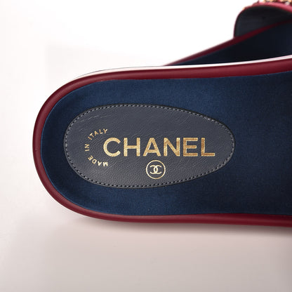Chanel Satin Chain Flat Sandals 41 Dark Fuchsia 5 of 8