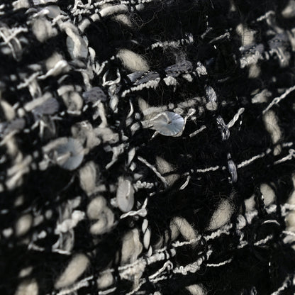 Chanel Sequin Tweed Single Flap Ecru Black 31 of 32