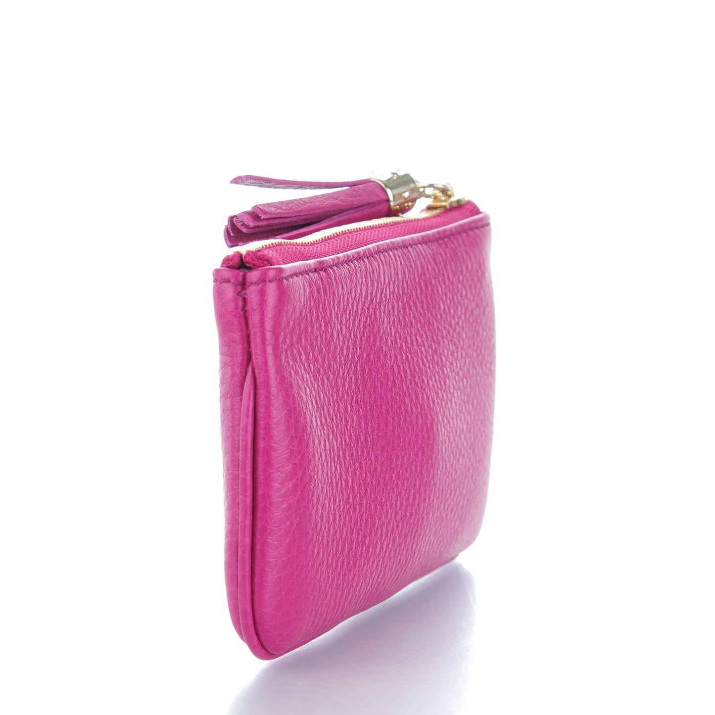 Pebbled Calfskin Soho Key Case Bright Bougainvillea
