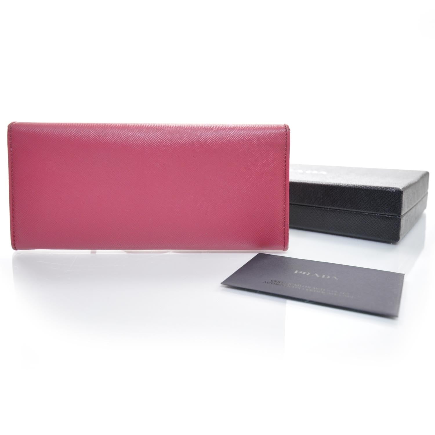 Prada Saffiano Striped Continental Wallet 2 of 8