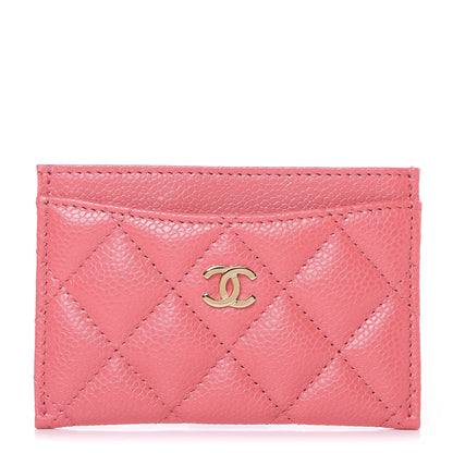 Chanel Metallic Caviar Quilted Card Holder Pink 1 of 9