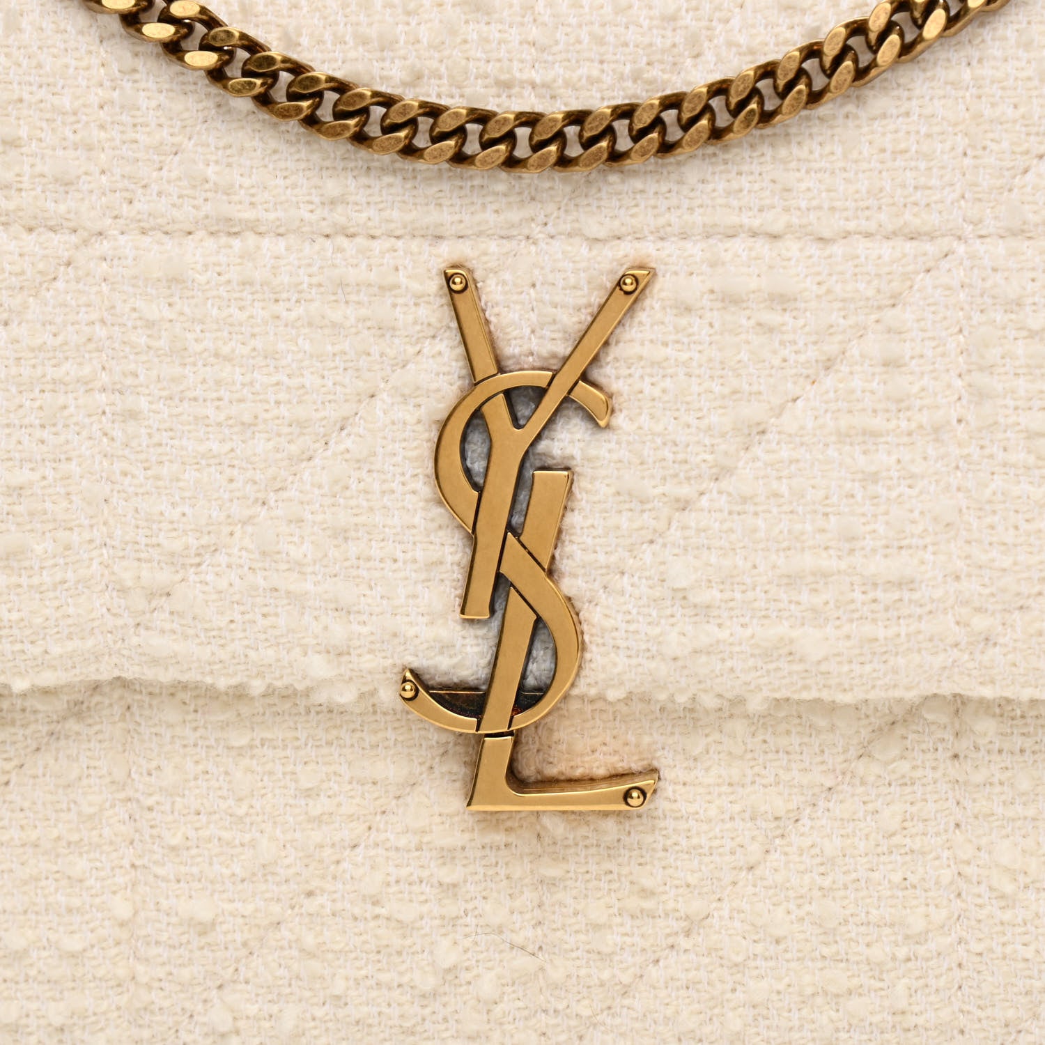 Saint Laurent Boucle Tweed Monogram Medium Jamie White 8 of 10