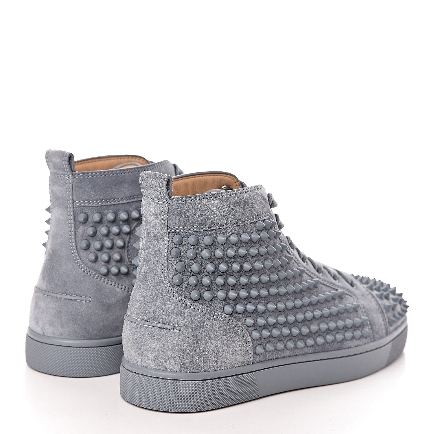 Christian Louboutin Veau Velours Mens Louis Spikes Flat Sneakers 39 Squale 4 of 9