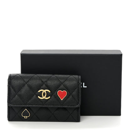 Chanel Caviar Quilted Enamel Coco Casino Flap Card Holder Wallet Black 9 of 9