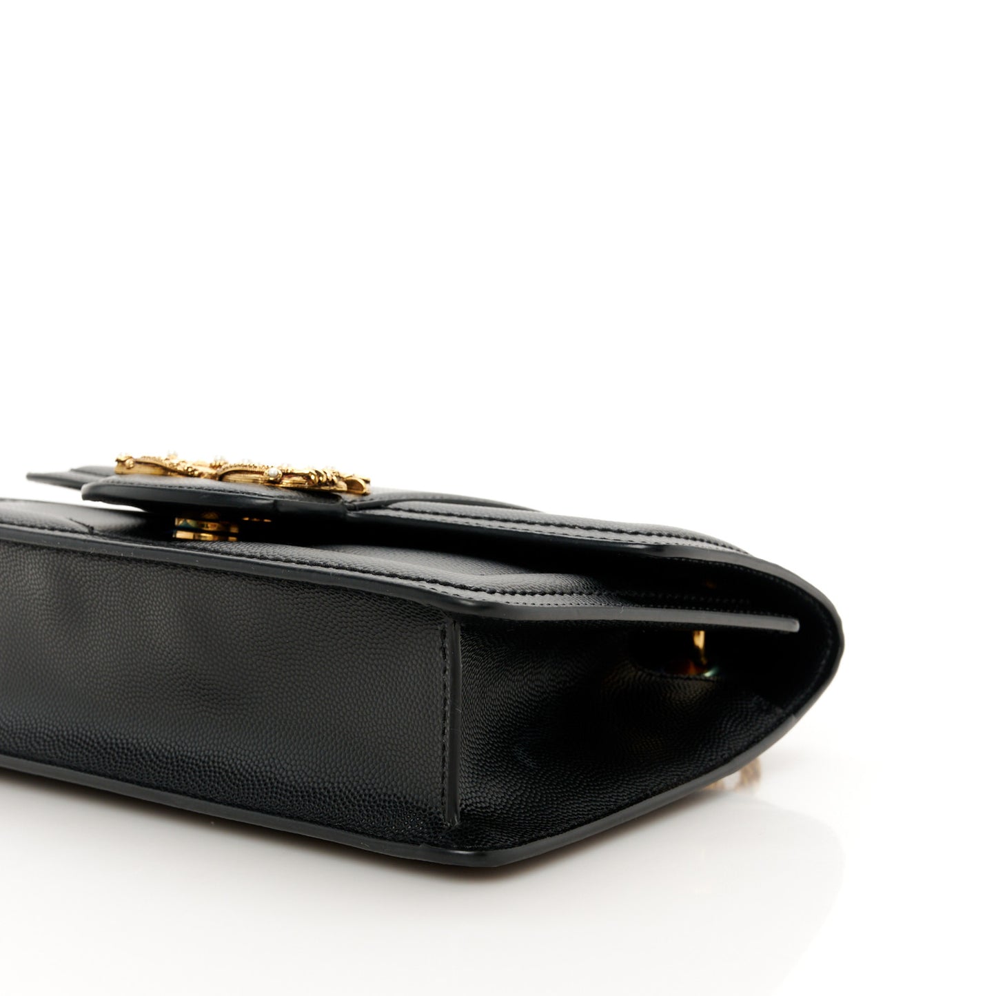 Grained Calfskin Small DG Amore Envelope Bag Black