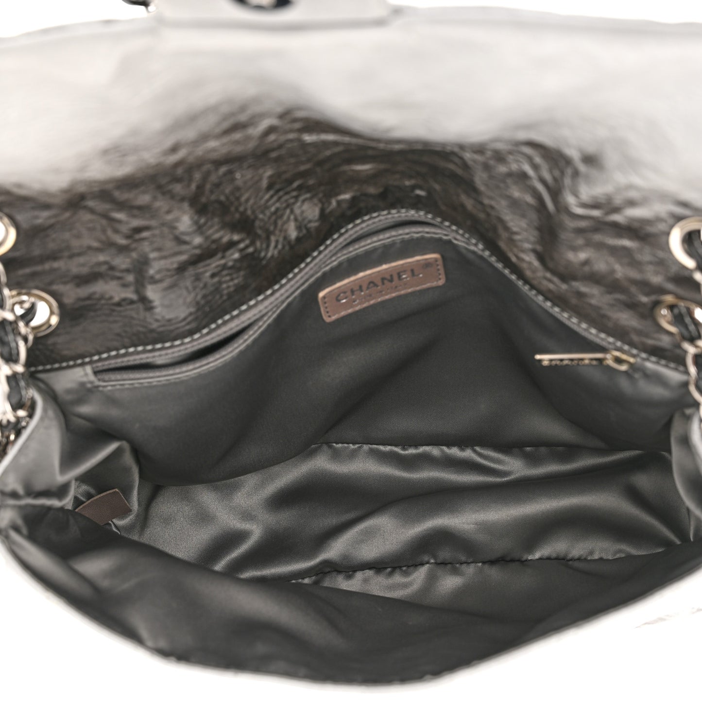 Vinyl Quilted Jumbo Melrose Degrade Flap Black