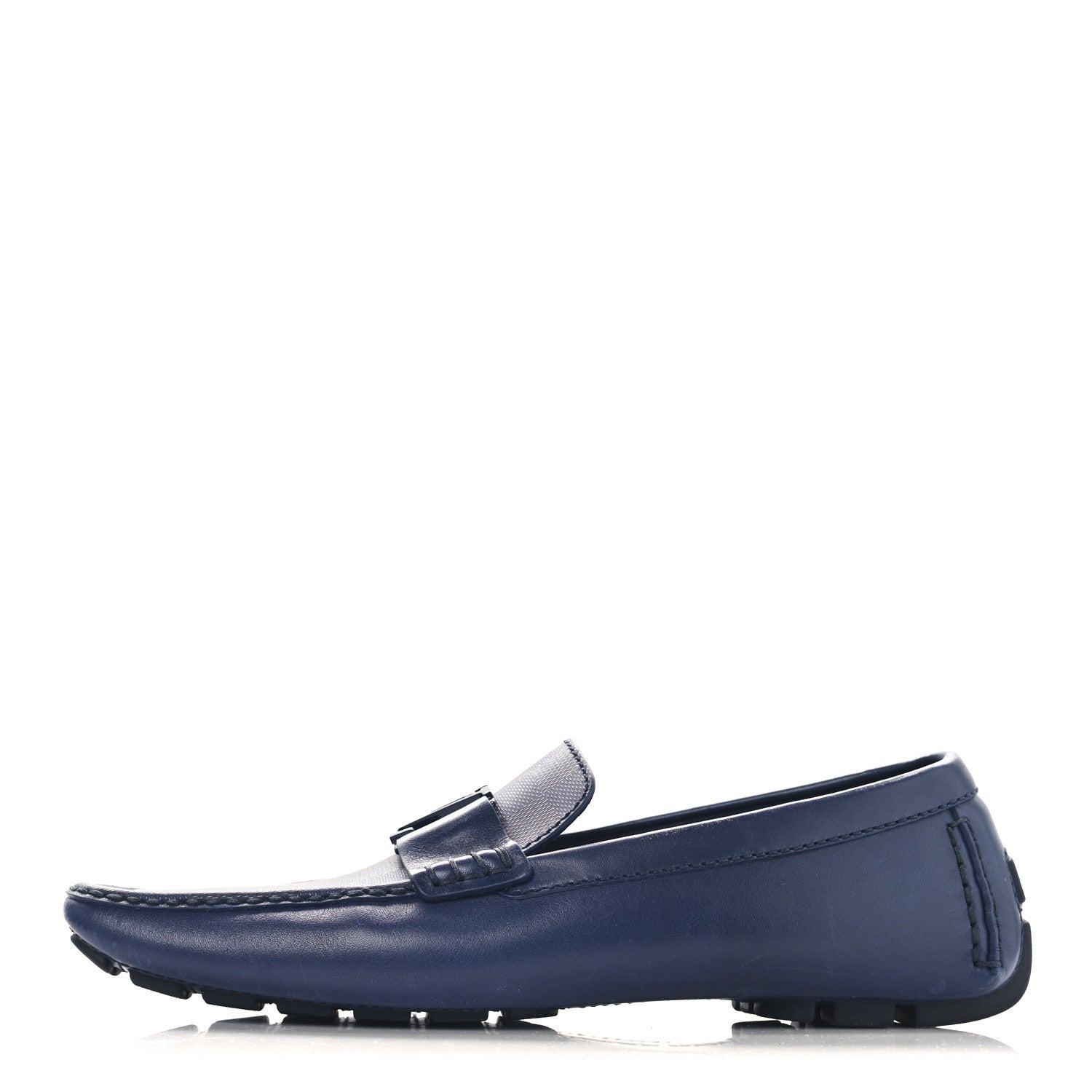 Louis Vuitton Damier Mens Monte Carlo Car Shoe Moccasin Loafers 10 Blue 1 of 9