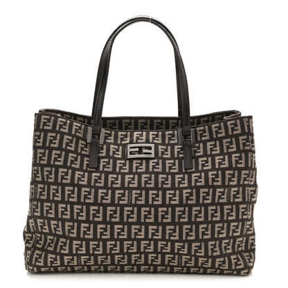 Fendi Zucchino Vitello Small Tote Testa di Moro Beige 1 of 6