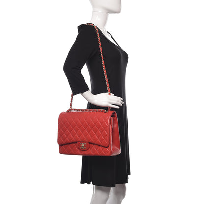 Chanel Lambskin Quilted Maxi Double Flap Red 2 of 18
