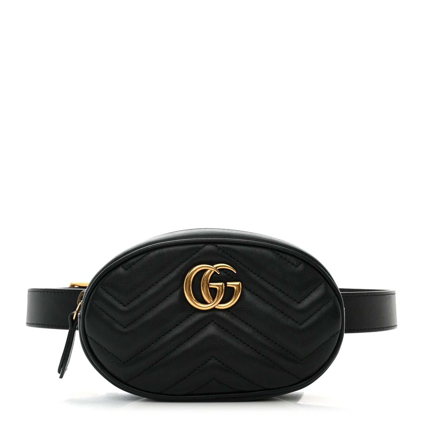 Calfskin Matelasse GG Marmont Belt Bag 85 34 Black