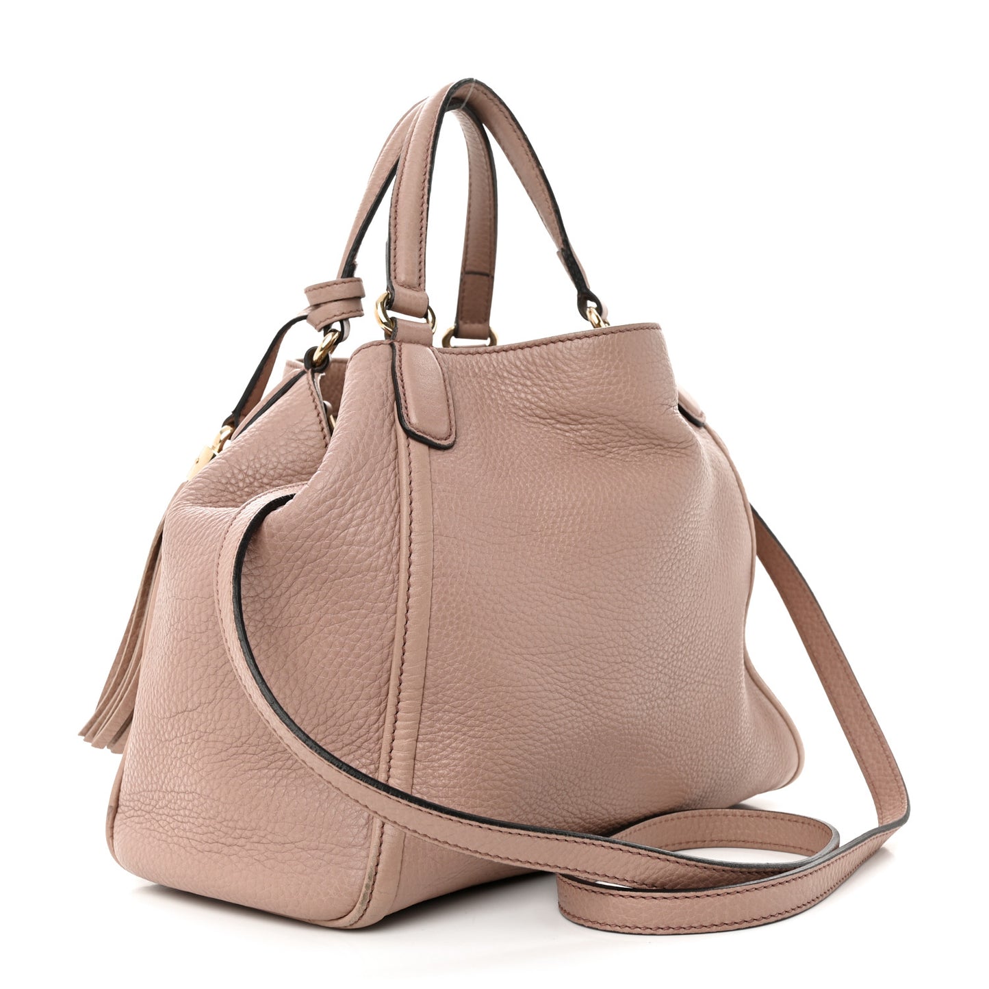 Pebbled Calfskin Small Soho Shoulder Bag Light Pink