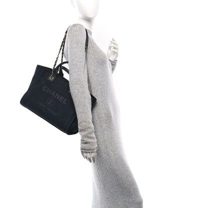 Chanel Mixed Fibers Small Deauville Tote Black 4 of 21