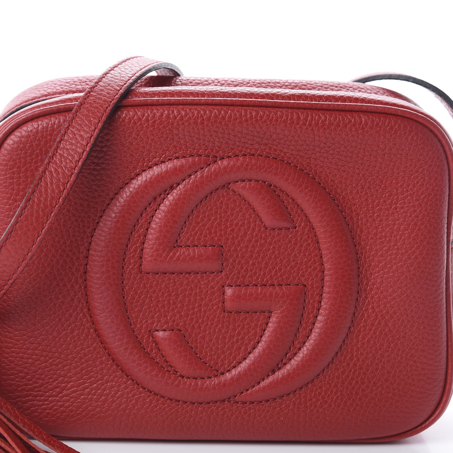 Gucci Pebbled Calfskin Small Soho Disco Bag Tabasco Red 8 of 8