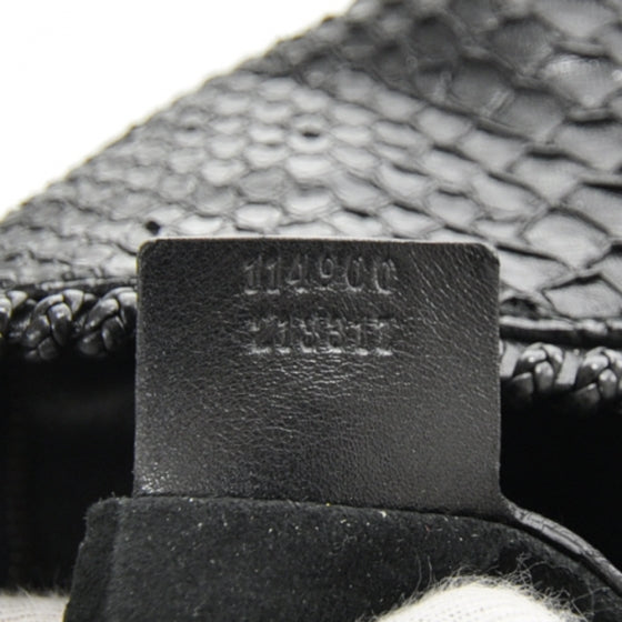 Gucci Python Large Horsebit Chain Hobo Black 9 of 10