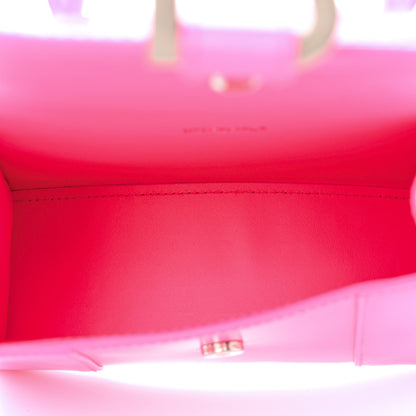 Balenciaga Shiny Box Calfskin Hourglass Top Handle Bag XS Fluo Pink 5 of 16