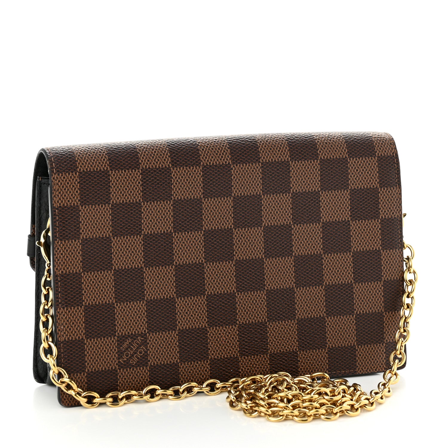 Louis Vuitton Damier Ebene Vavin Chain Wallet Black 3 of 10
