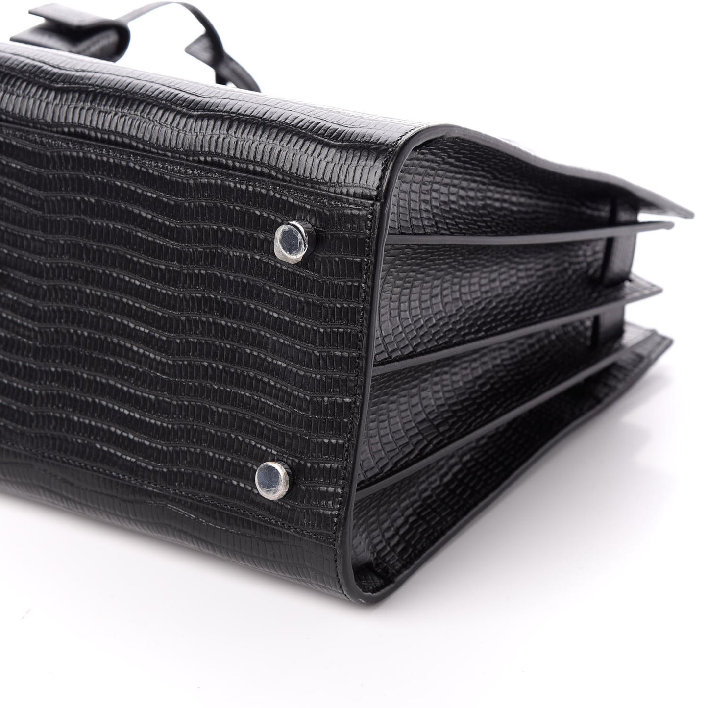 Lizard Embossed Calfskin Small Sac De Jour Black
