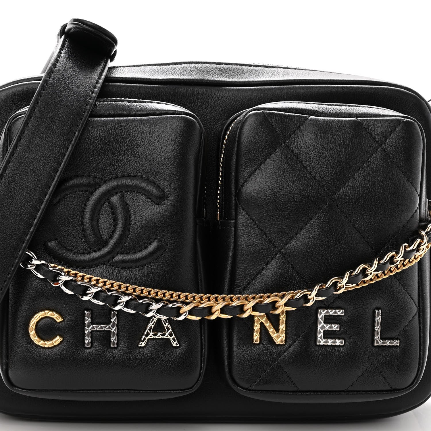 Chanel Calfskin Quilted Small Camera Case Black 7 of 10