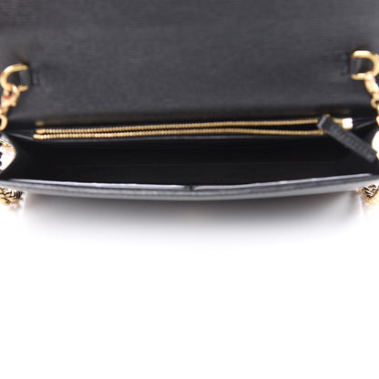 Gucci Textured Calfskin Icon Chain Wallet Black 5 of 9